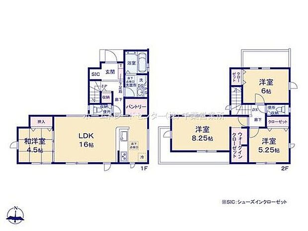 【4LDK】お子様の遊び場やお昼寝スペースとしてなど、和室を開放し広々とお使い頂けます。突然の来客時には戸を閉めて視線を遮る事も可能です♪
パントリー、玄関収納、ウォークインクローゼット完備♪