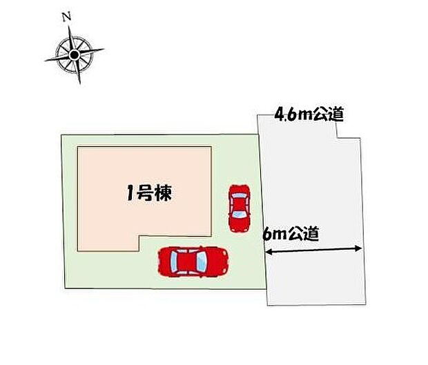 【全体区画図】カースペース2台分♪