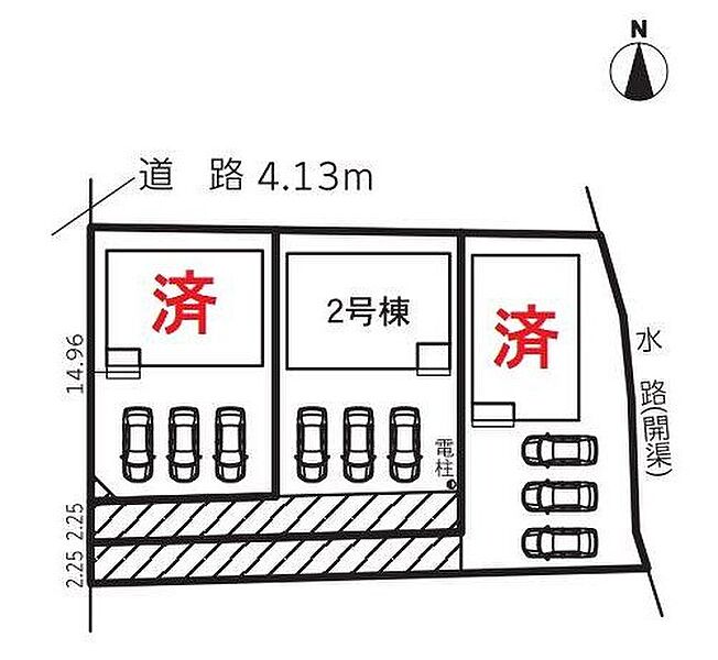 １号棟　ご成約済み
２号棟　２，１９０万円
３号棟　ご成約済み

車種により、並列２～３台駐車できるカースペースあり☆