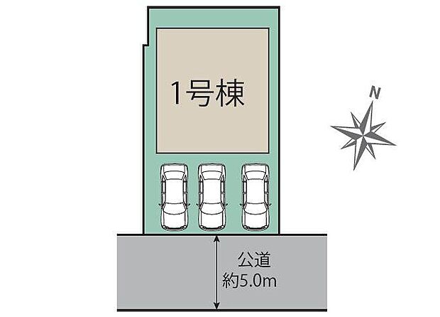 １号棟　２，５９０万円

並列３台駐車可能（車種による）なカースペースあり♪
