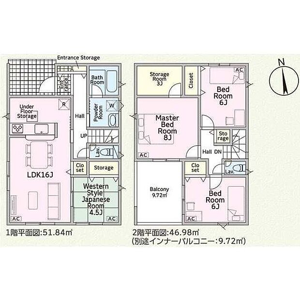 (1号棟)、価格2490万円、4LDK+S、土地面積207.07m2、建物面積108.54m2