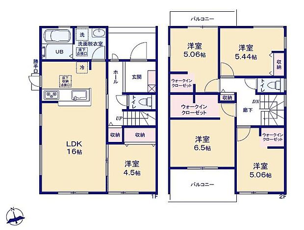 (1号棟)、価格2990万円、5LDK、土地面積179.49m2、建物面積106m2