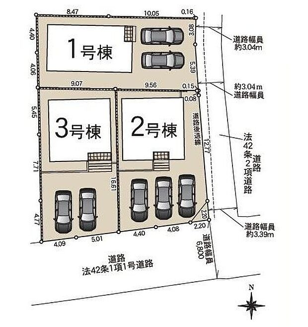 １号棟　２，３９０万円
２号棟　２，５９０万円
３号棟　２，４９０万円