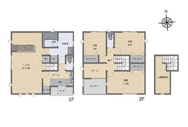 (1号棟)、価格2890万円、3LDK+S、土地面積127.43m2、建物面積101.25m2