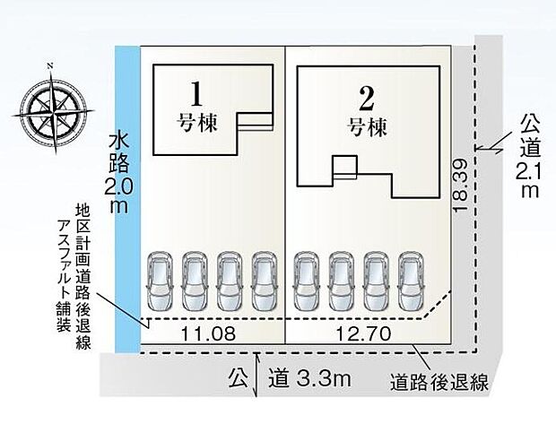 1号棟 2,450万円
2号棟 2,580万円
並列4台分のカースペースを完備☆