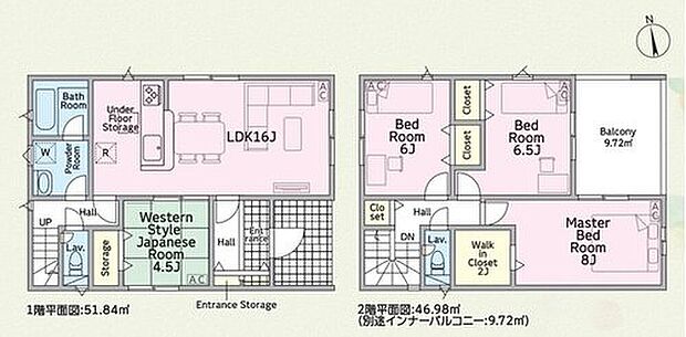 (1号棟)、価格1990万円、4LDK、土地面積173.68m2、建物面積108.54m2