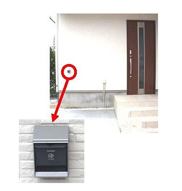 【電気自動車充電用コンセント（EVコンセント）】電気自動車・プラグインハイブリッド自動車専用の充電コンセントを設置しています。屋内に盗電防止スイッチを設置するため、盗電の心配はありません。
※ご利用される場合は、別途オプション工事が必要となります。