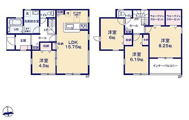 【4LDK】全居室南向きでどのお部屋も明るさを保ちます♪
約１５．７５帖LDK！対面キッチンからはLDK全体を見渡せます♪
雨の日も洗濯物が濡れる心配のないインナーバルコニー仕様♪