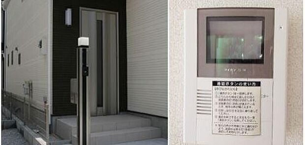 【カラーモニター付きハンズフリーインターフォン】来客者が一目でわかるモニター付きのインターフォンでお子様も安心してお留守番ができます。