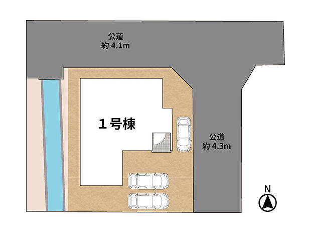 【『駅近で人気の角地』】人目を気にせず過ごせる建物にこだわりました!
駐車場3台や南向きのお庭、日当たり良好で風通りも抜群♪