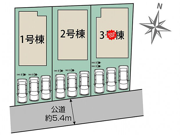 宇都宮市戸祭2丁目3棟 区画図