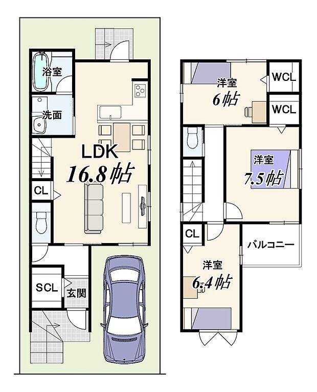 【新築参考プラン】
価格1799万円 面積88.30m2