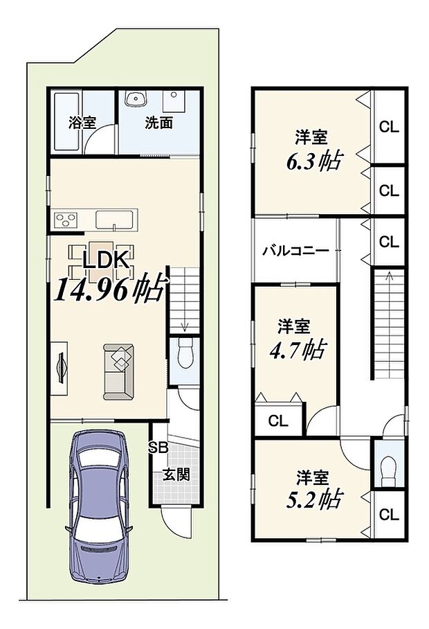 【【新築参考プラン】】建物価格1799万円、建物面積82.83ｍ2
