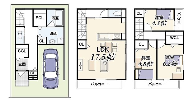 【【1号地】】建物面積93.97m2 建物価格2179万円