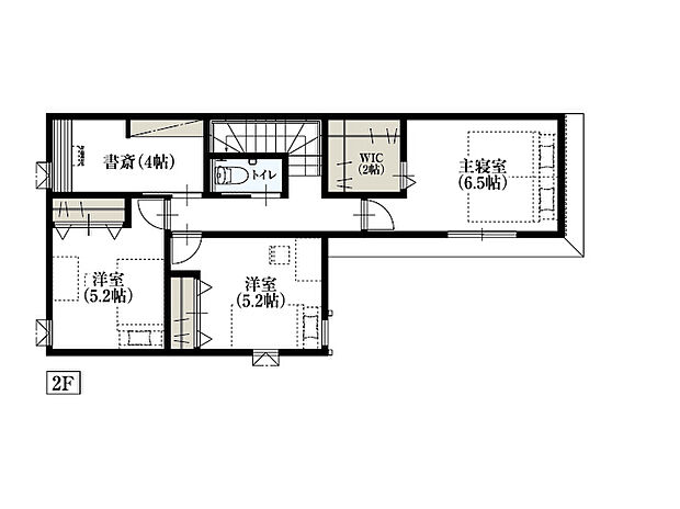 【建物参考プラン_2F（No1区画）】土地価格12,600万円、建物価格3,630万円、建物面積98.53m2
本プランは一例で採用は土地ご購入者様の判断に委ねられます。※家具調度品は価格に含まれません。詳しくは係員にお尋ね下さい。