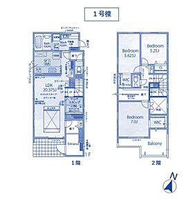 ※マルチスキップや2部屋のWIC、2階廊下の室内物干しなど家族思いの多機能プランビー 