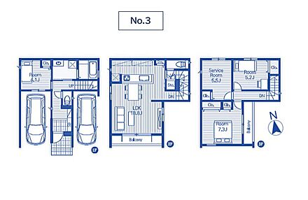 ※車庫面積：13.32m2（建物面積に含む） 