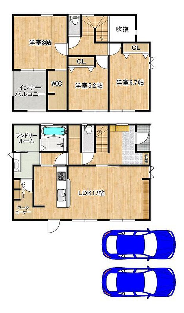 【限定1区画】並列に駐車2台可能!セカンドカーや来客時にも安心ですね♪
