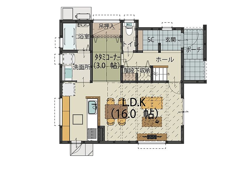 B号地 1F間取り図