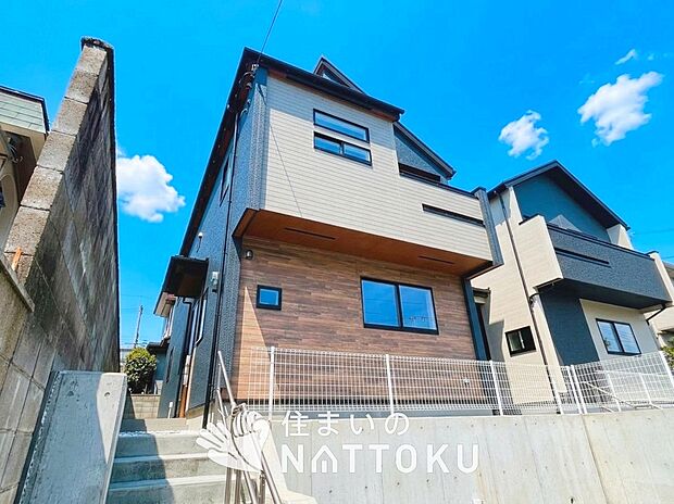 【現地写真（外観）【１号地】】健康被害に配慮したもっとも安全性の高い建材を採用し、シックハウス対策をしております。