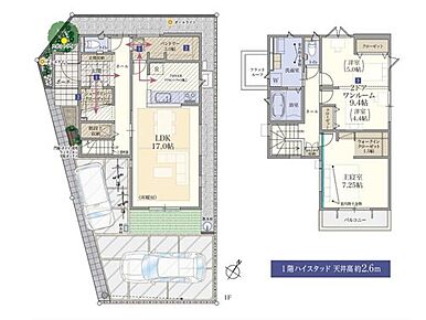 17.0帖のLDKには「ウッドデッキ」が併設され、休日にバーベキューやティータイムが楽しみやすいプラン！
「大型パントリー」や「2wayシューズクローク」も採用したオススメ住戸です。 
