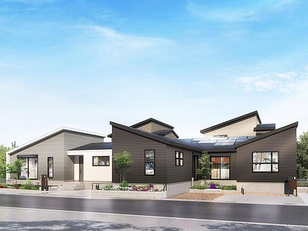 【【街並み完成イメージ】】ウィザースガーデン八重原は全28邸の大型タウンプロジェクトとなっており、平屋と2階建て住戸が完成予定です。
※完成イメージパースのため実際と異なる場合がございます