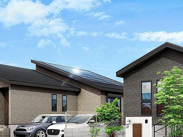 【【太陽光発電完成イメージ】】太陽光で発電された電気を活用できます。詳しい仕組みは担当スタッフにお尋ねください。
※完成イメージのため実際と異なる場合がございます
※分譲済み完成イメージとなります