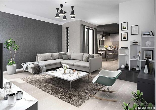 【Ｂ号棟】リビング（家具はCGによるイメージです）