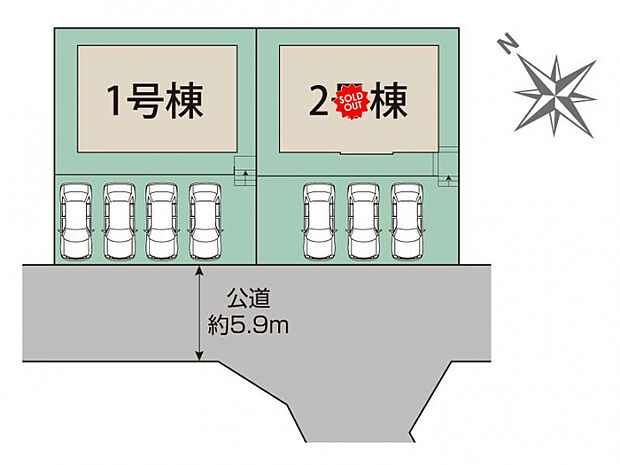 仙台市青葉区南吉成4丁目2棟 区画図