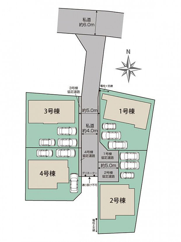 福島市笹木野天戸畑4棟 区画図
