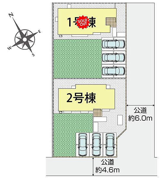 南アルプス市東南湖2棟　区画図