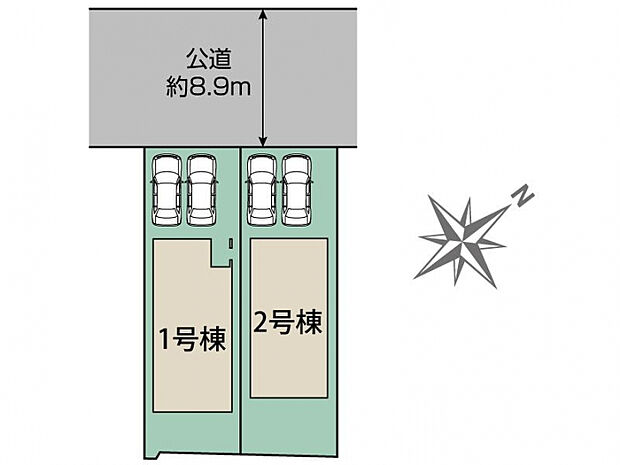 南区向洋新町2丁目2棟 区画図