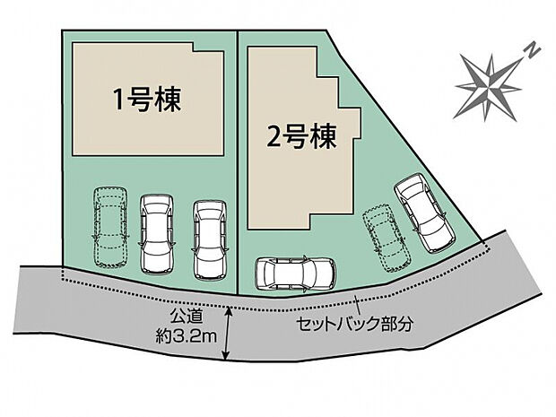 熊本市北区龍田7丁目2棟 区画図