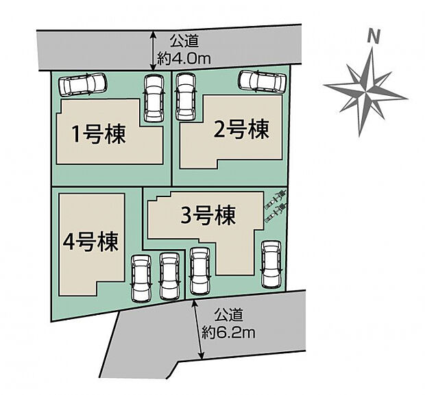 熊本市北区楡木4丁目4棟 区画図