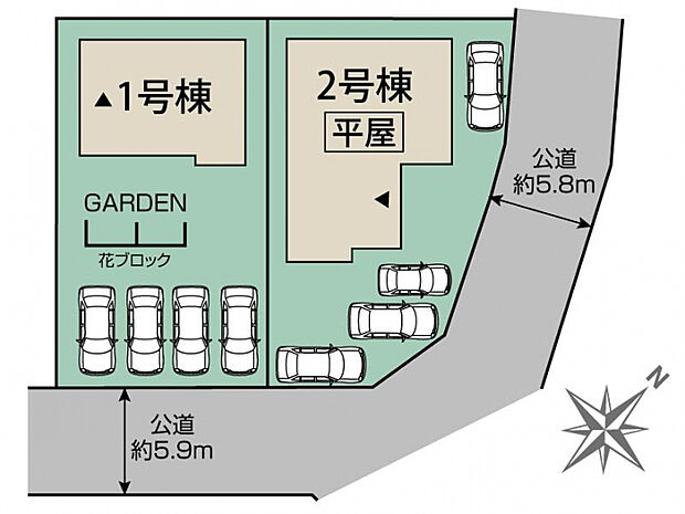 北中城村美崎3期2棟 区画図