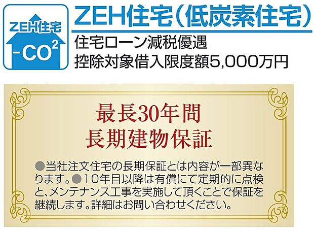 【ZEH住宅(低炭素住宅)】住宅ローン減税ご利用には条件がございます