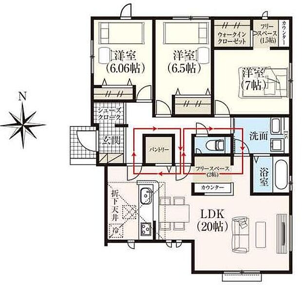 (７号棟)、3LDK、土地面積200.11m2、建物面積100.92m2