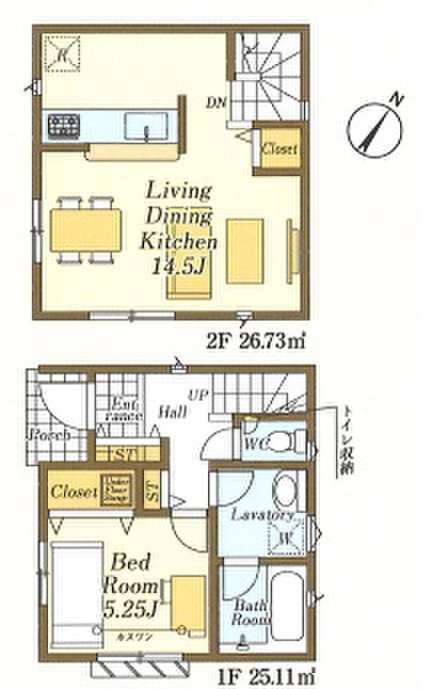 (１号棟)、価格2270万円、1LDK、土地面積46.94m2、建物面積51.84m2
