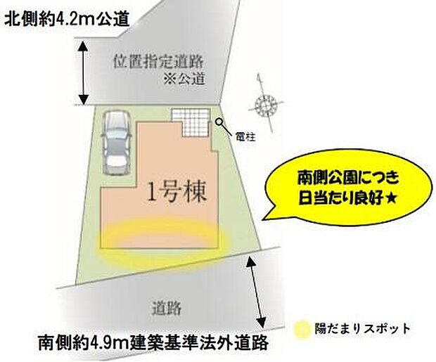 東武東上線「新河岸」駅徒歩11分♪北×南を道路に挟まれた通風採光良好な立地です!閑静な住宅街、南側は公園の為、お子様の毎日の遊びにも安心な住環境です♪