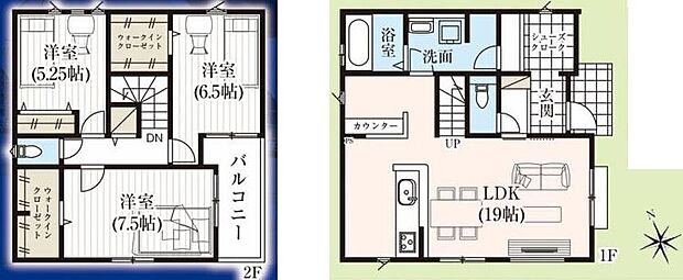 (１号棟)、3LDK、土地面積100.74m2、建物面積98.54m2