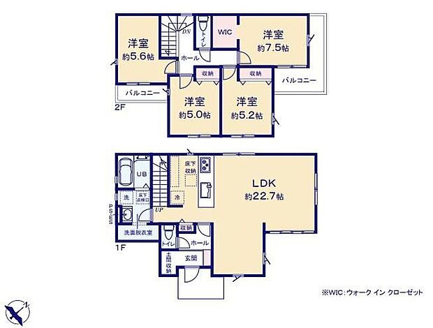 (２号棟)、4LDK、土地面積110.56m2、建物面積105.16m2 