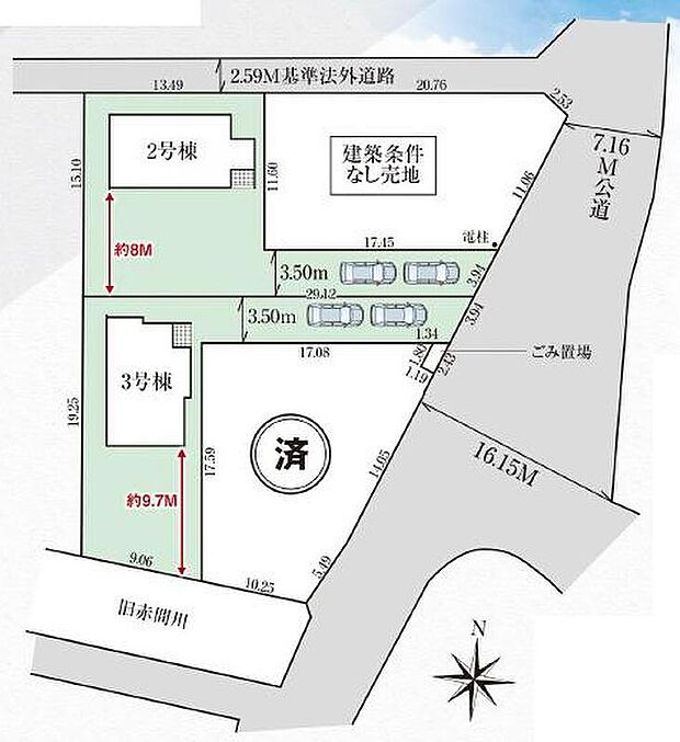 敷地７４坪超え！広々とした南庭付では家庭菜園やガーデニングも楽しめ、生活にゆとりと潤いをプラス。カースペースは２台分完備！家族分の自転車を駐輪したり、来客用の駐車スペースとしてもお使いいただけます。