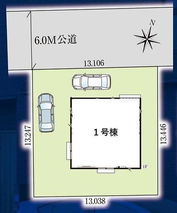 【全体区画図】西武池袋線「高麗」駅徒歩１１分♪毎日の通勤通学に大変便利な立地です！敷地ゆとりの５２坪超、開口部を多く設けており通風採光良好です♪カースペースは２台分完備！
