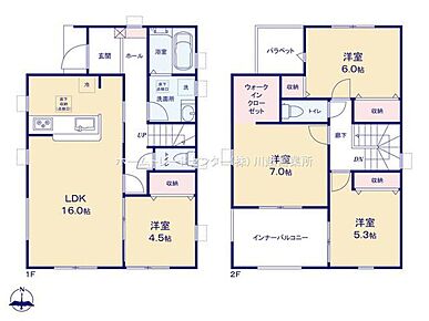 ☆WIC付き主寝室☆
２階の主寝室となる７帖の洋室は、バルコニーに面した大きな窓があり明るい印象。WIC完備でタンスを置かずにすっきりお使いいただけます♪ 