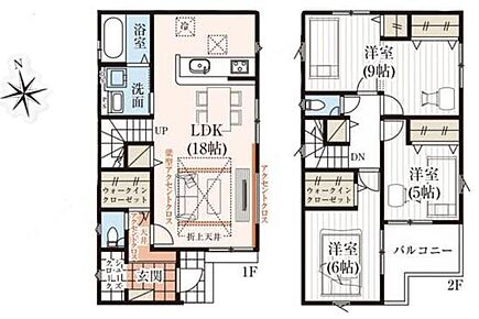 ☆LDK１８帖の大空間☆
ワンフロアタイプのLDKは１８帖！ご家族揃ってゆっくりお過ごしいただけます♪ご家族との自然なコミュニケーションが生まれるリビングイン階段を採用 