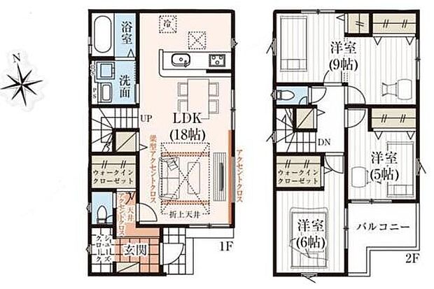 【3LDK】☆LDK１８帖の大空間☆
ワンフロアタイプのLDKは１８帖！ご家族揃ってゆっくりお過ごしいただけます♪ご家族との自然なコミュニケーションが生まれるリビングイン階段を採用
