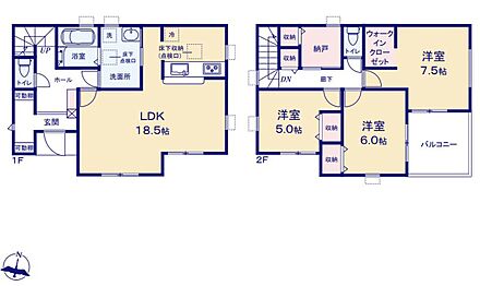 ☆２方向から出入り可能な広々洗面室☆
リビング側・廊下からの往来が可能な洗面所！忙しい朝もみんながスムーズに支度出来ますね♪家事のしやすさも体感いただけます！ 
