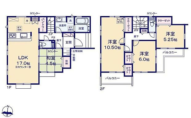 【4LDK】☆ゆとりのリビング＋和室☆
リビングに隣接する和室を開放すると２１帖超えの大空間に！応接間としてはもちろん、キッズコーナーやお昼寝コーナーにも最適♪