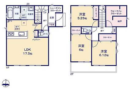 ２階に多目的に使用可能なWIC併設の納戸を設けました！収納スペースとしては勿論、テレワークコーナーやスタディーコーナー、趣味のお部屋にも最適！ 