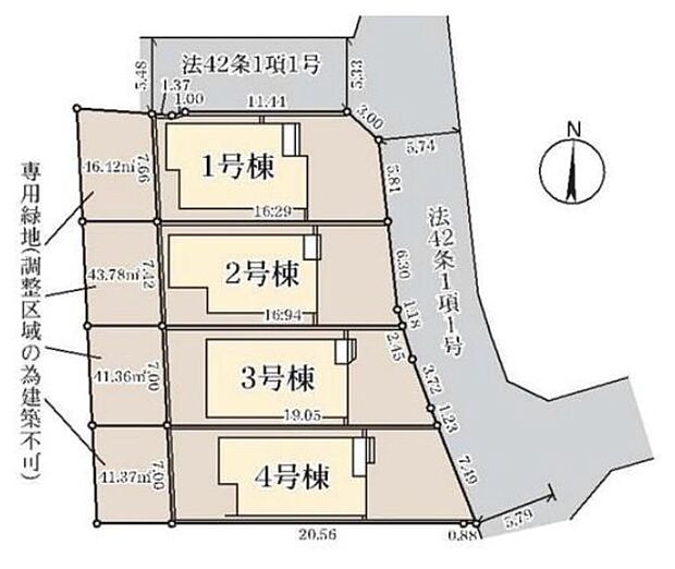 ≪全体区画図≫
ＪＲ武蔵野線「市川大野」駅までバスで9分「市川東高校入口」停歩5分♪